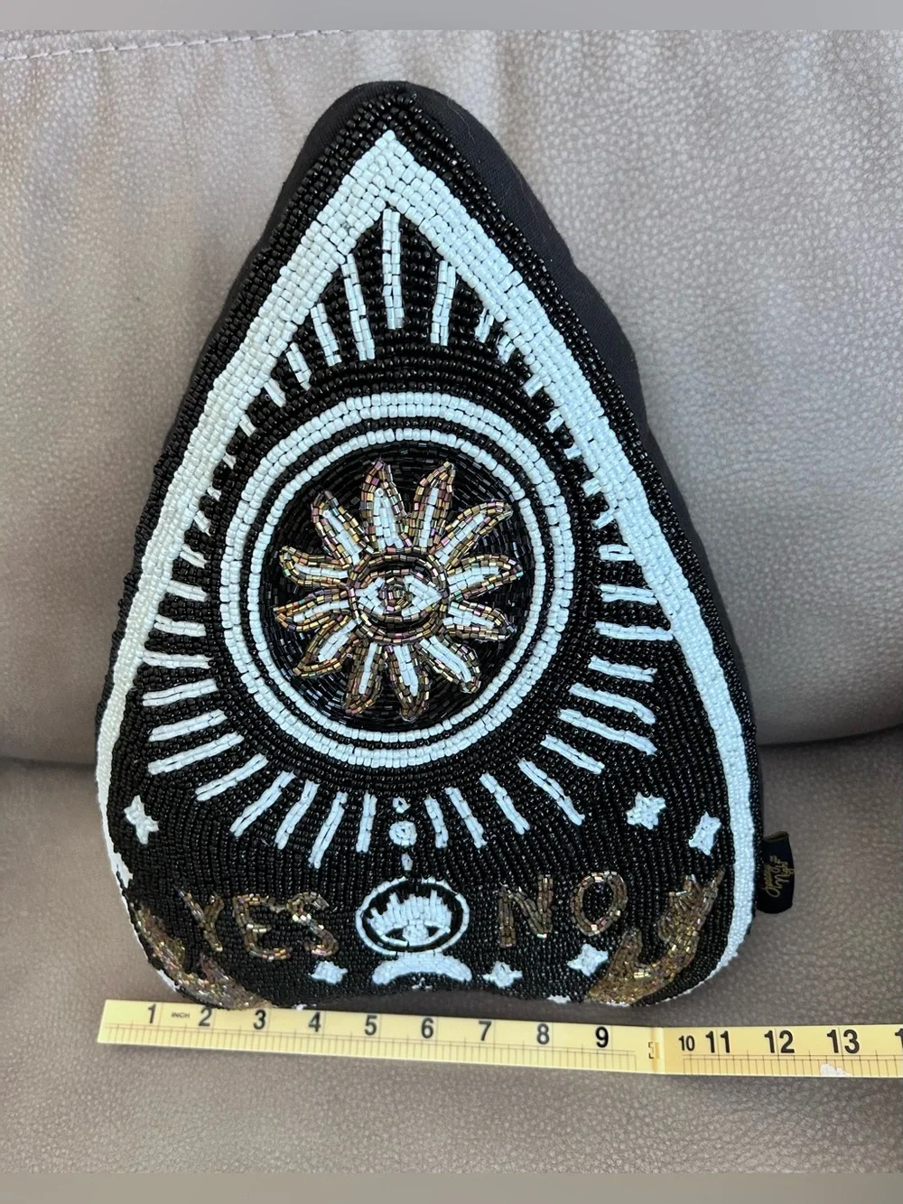 Beaded Ouija Planchette Decorative Throw Pillow